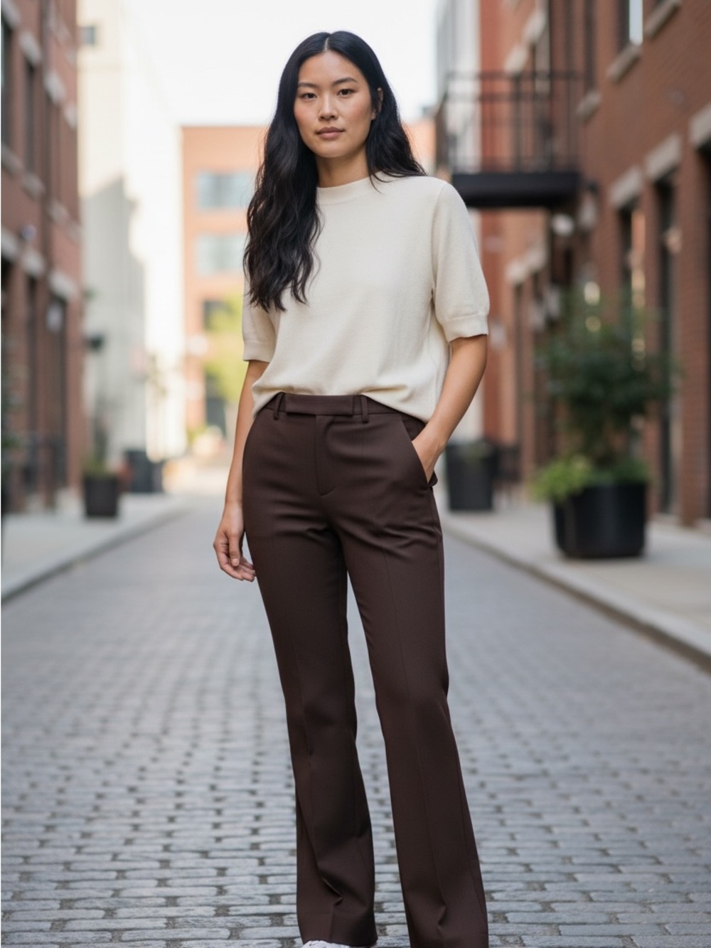 Faconnable Ladies Brown Dress Pants size8